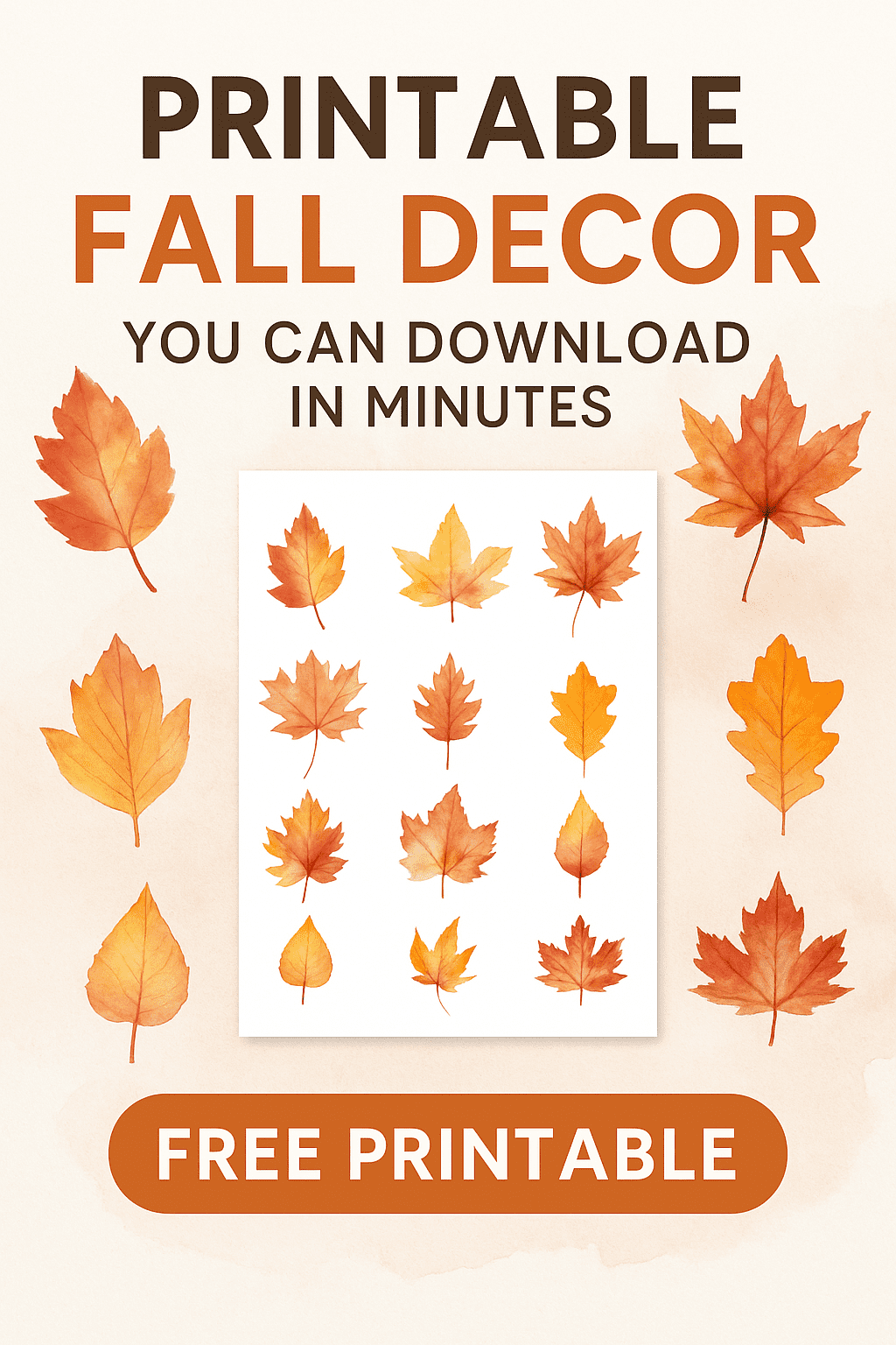 Printable Fall Leaf Decor - Free Download